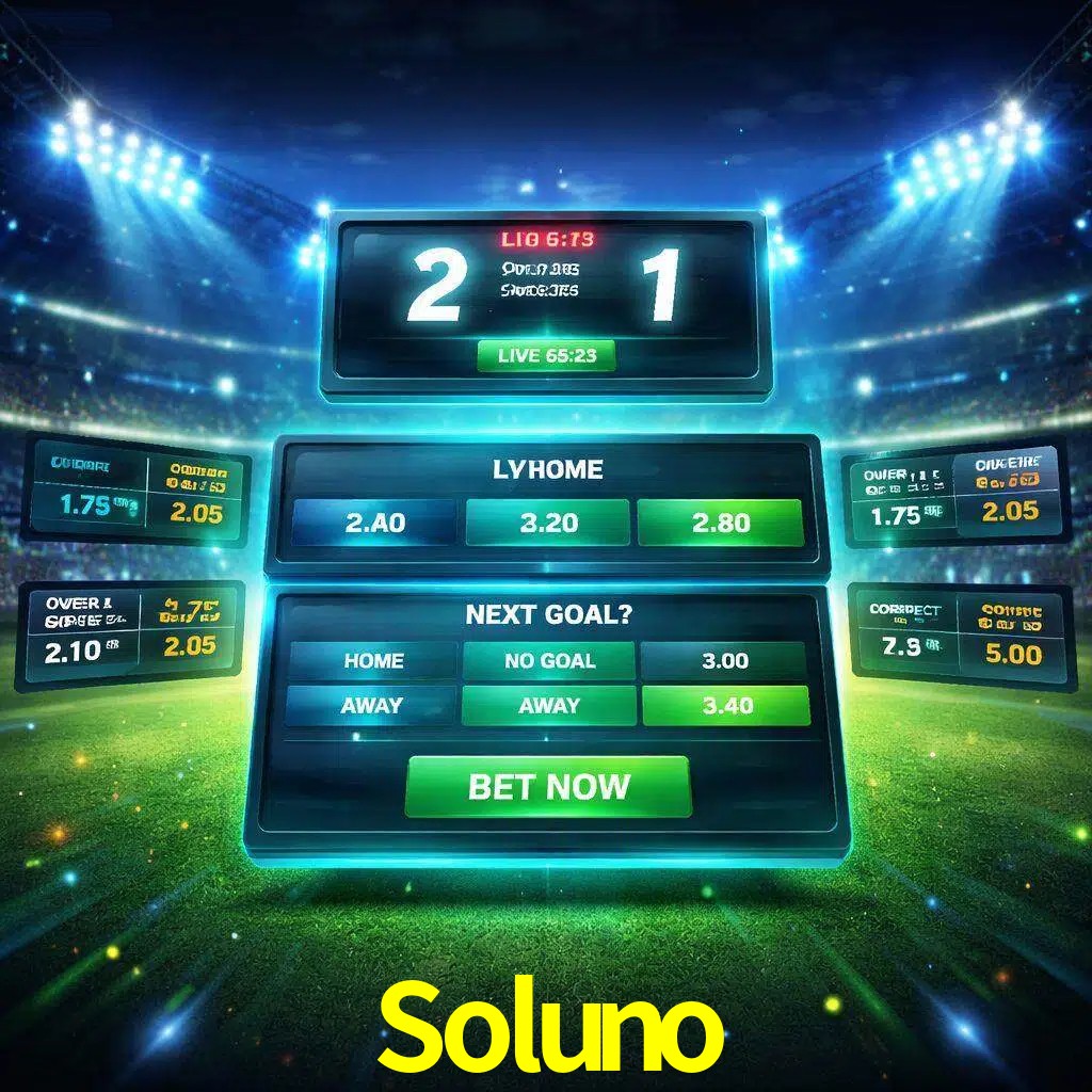 Vista de apuestas en vivo Soluno durante un partido en curso