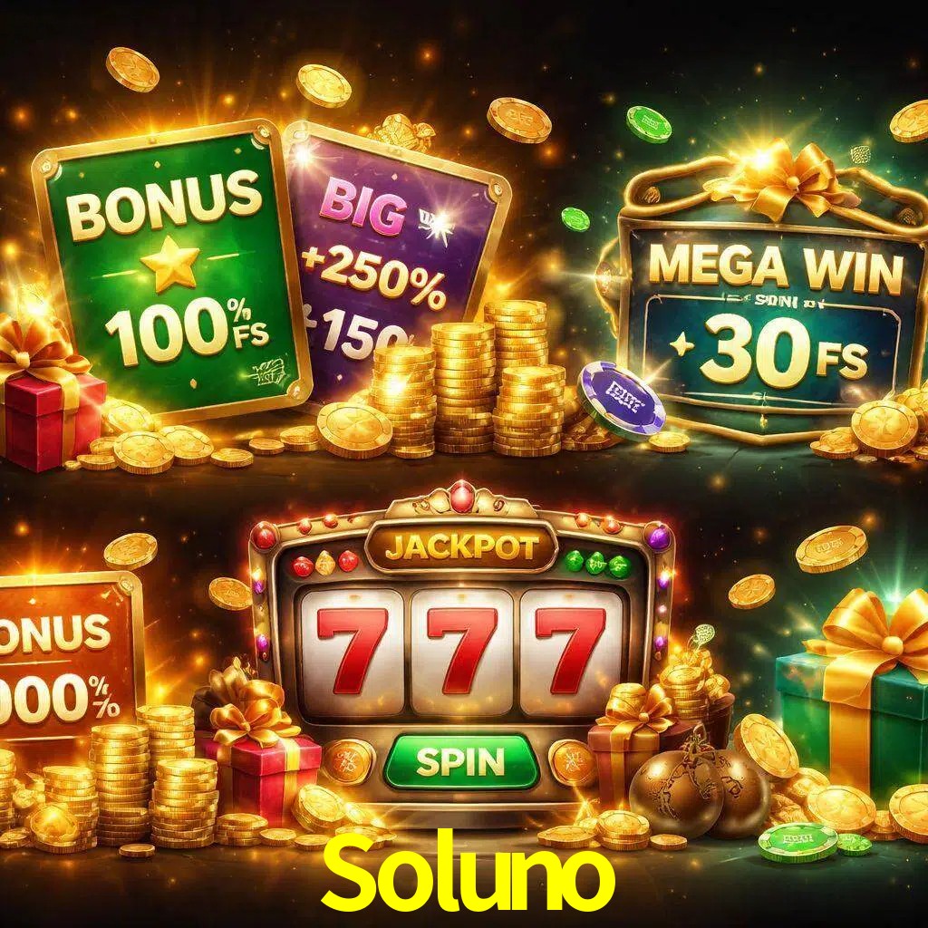 Tipos de bonos Soluno incluyendo recompensas de bienvenida y promociones continuas