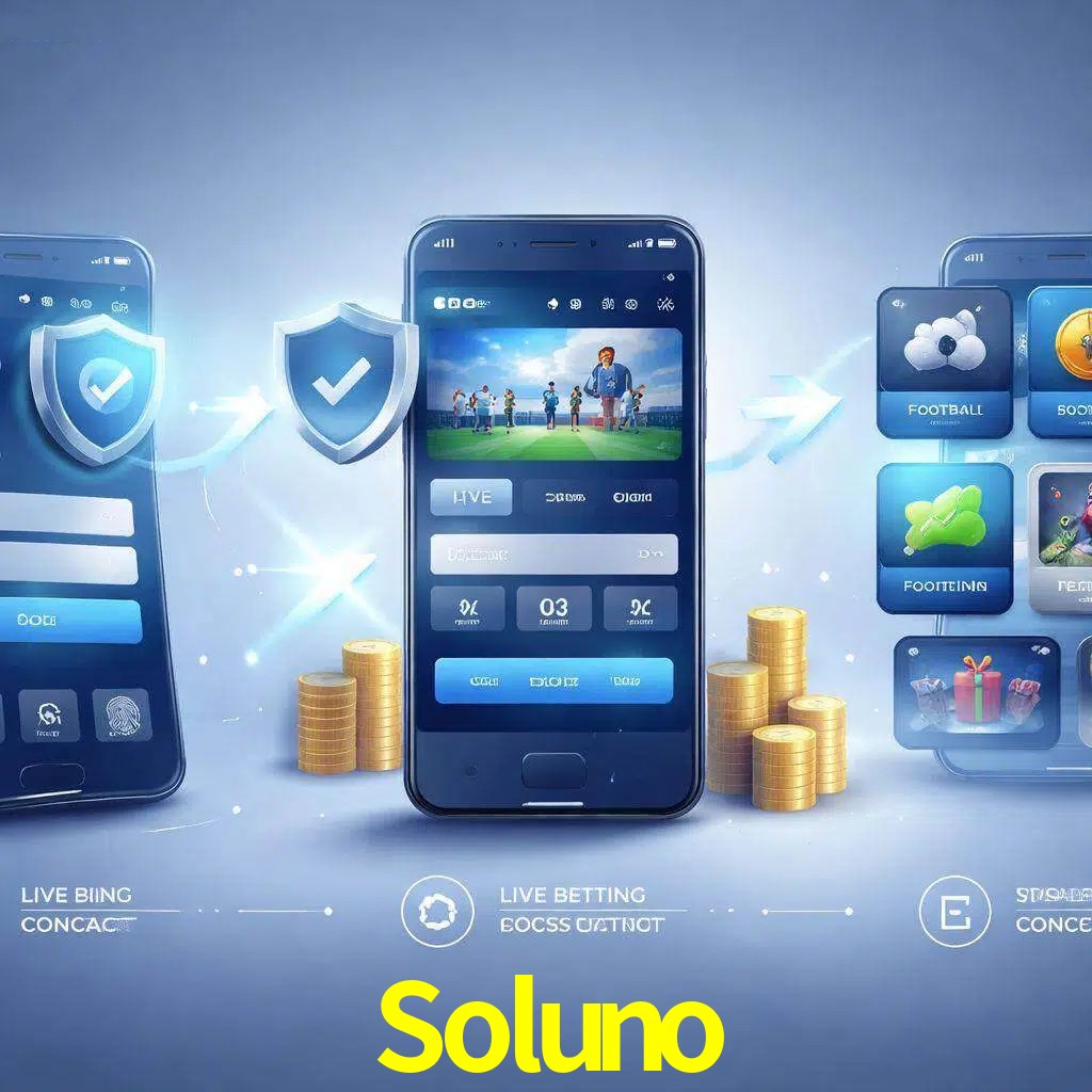 Pasos de acceso a la app Soluno en pantalla de teléfono móvil